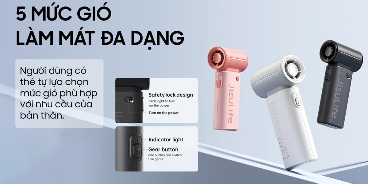 Quạt cầm tay mini Jisulife Life 9 3600mAh Chính Hãng